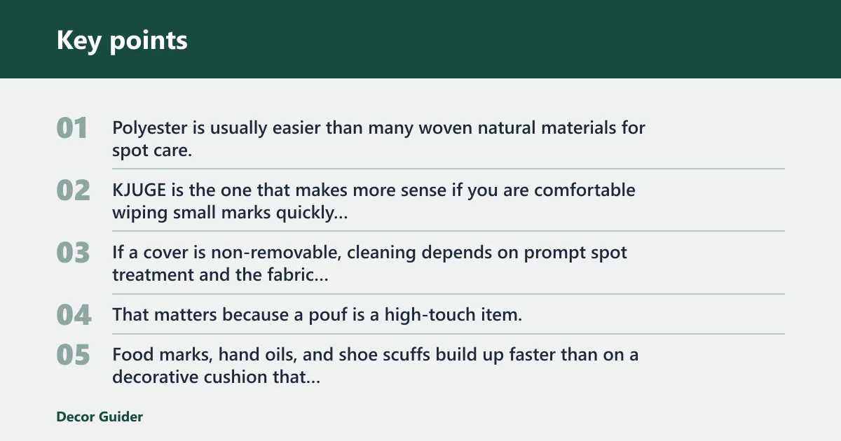 Key points: IKEA pouf cleaning and care