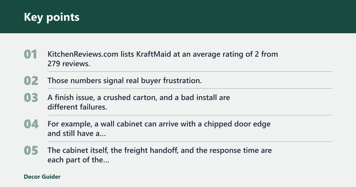 Key points: Why do KraftMaid cabinets get so many complaints?