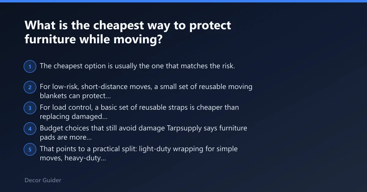 Steps: What is the cheapest way to protect furniture while moving?