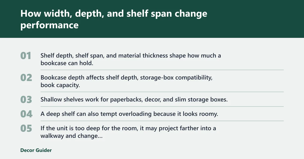 Steps: How width, depth, and shelf span change performance