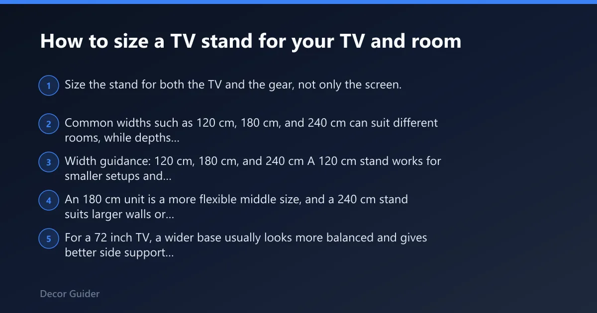 Steps: How to size a TV stand for your TV and room
