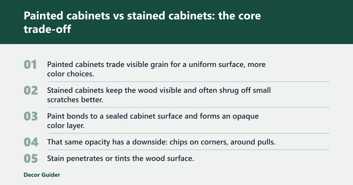 Steps: Painted cabinets vs stained cabinets: the core trade-off
