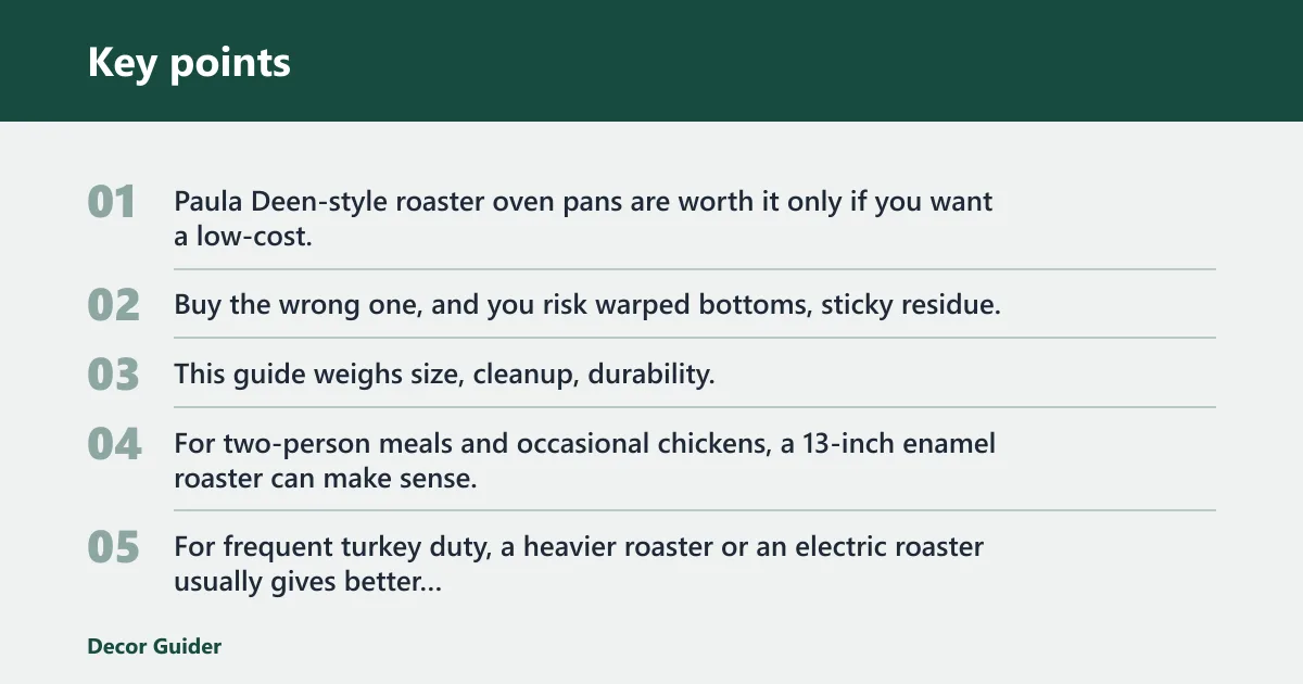 Key points: Verdict: is a Paula Deen roaster oven pan worth it?