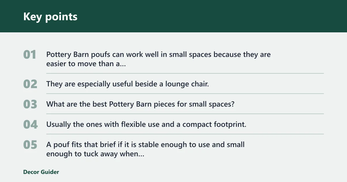 Key points: Who is a Pottery Barn pouf for?