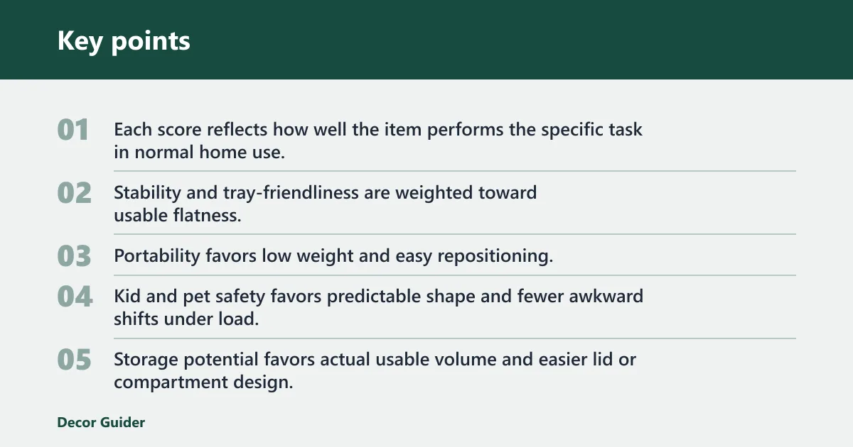 Key points: Pouf ottoman matrix