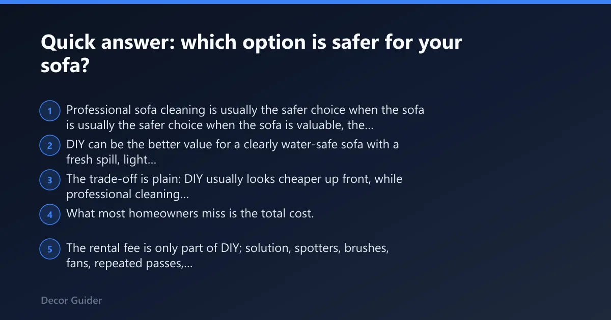 Steps: Quick answer: which option is safer for your sofa?