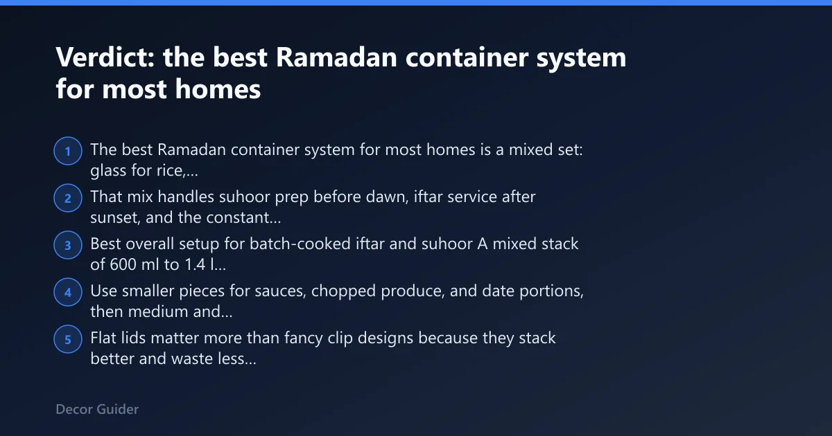 Steps: Verdict: the best Ramadan container system for most homes