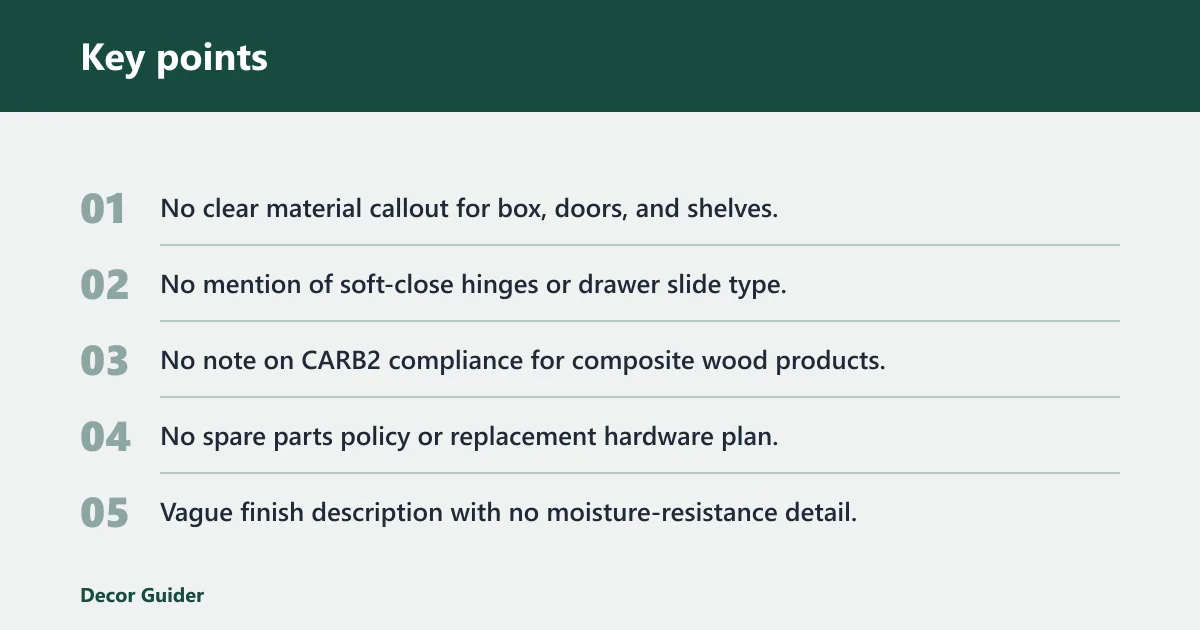Key points: RTA cabinet decision matrix