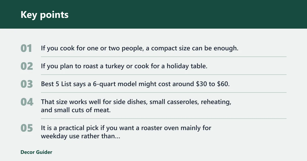 Key points: What size roaster oven fits your budget?