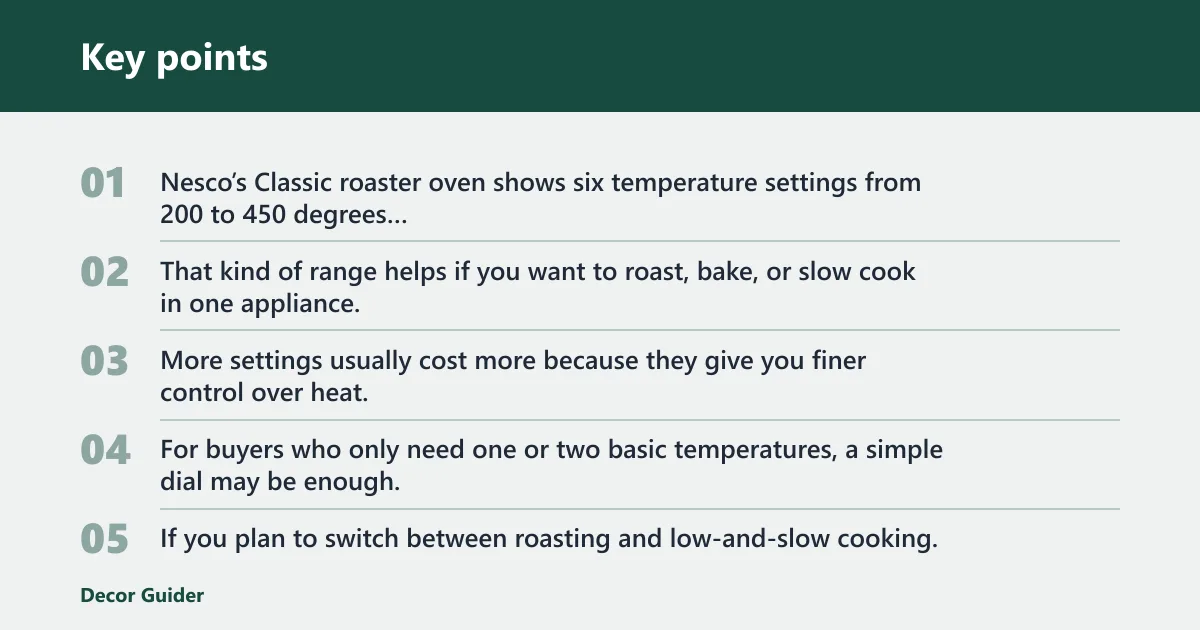 Key points: What makes a roaster oven cost more?