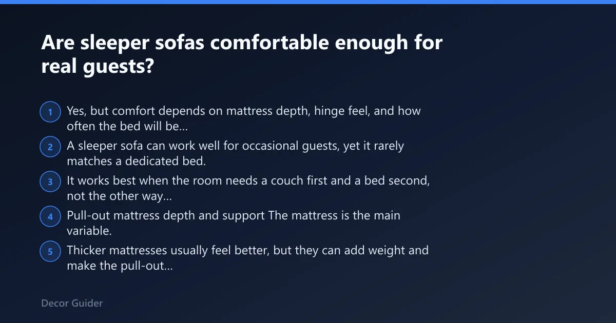 Steps: Are sleeper sofas comfortable enough for real guests?