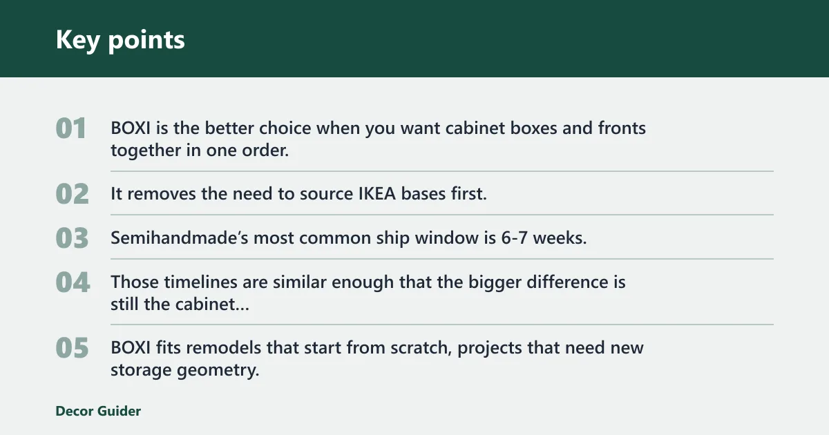 Key points: What is the difference between Semihandmade and BOXI?