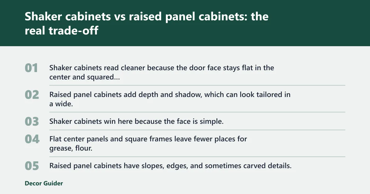 Steps: Shaker cabinets vs raised panel cabinets: the real trade-off