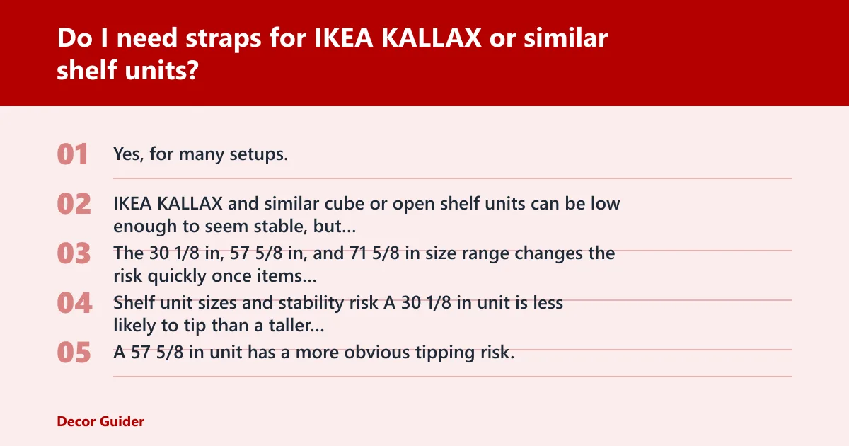 Steps: Do I need straps for IKEA KALLAX or similar shelf units?