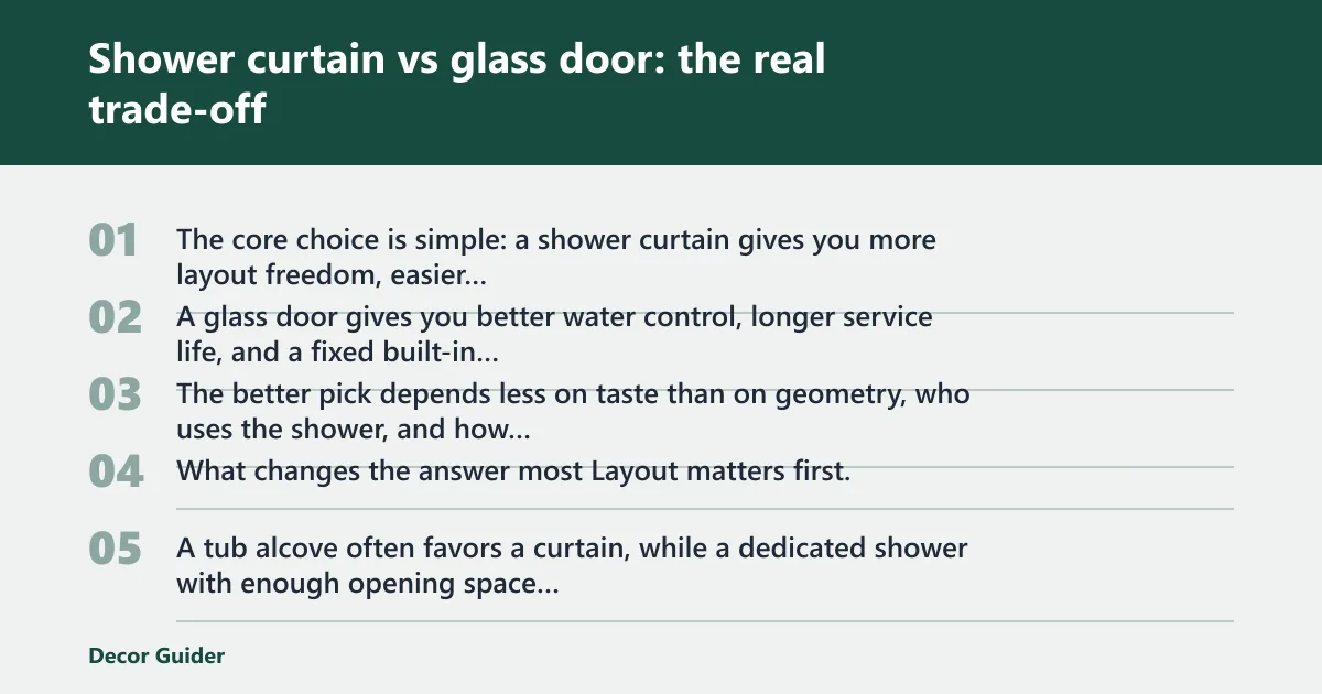 Steps: Shower curtain vs glass door: the real trade-off