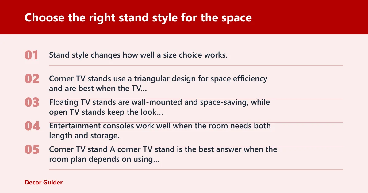 Steps: Choose the right stand style for the space