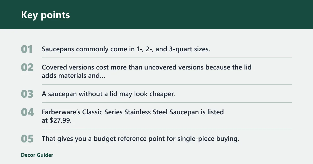 Key points: Saucepans and stockpots