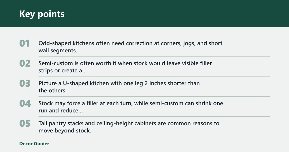 Key points: When does semi-custom beat stock on value?