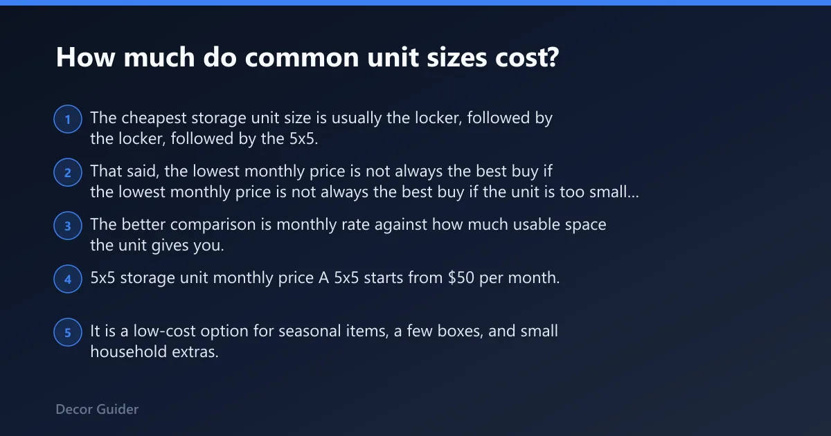 Steps: How much do common unit sizes cost?