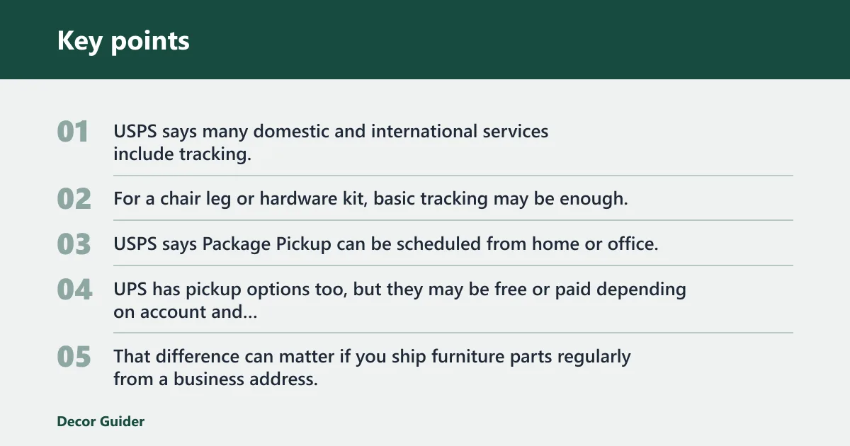 Key points: Tracking, pickup, and delivery handling
