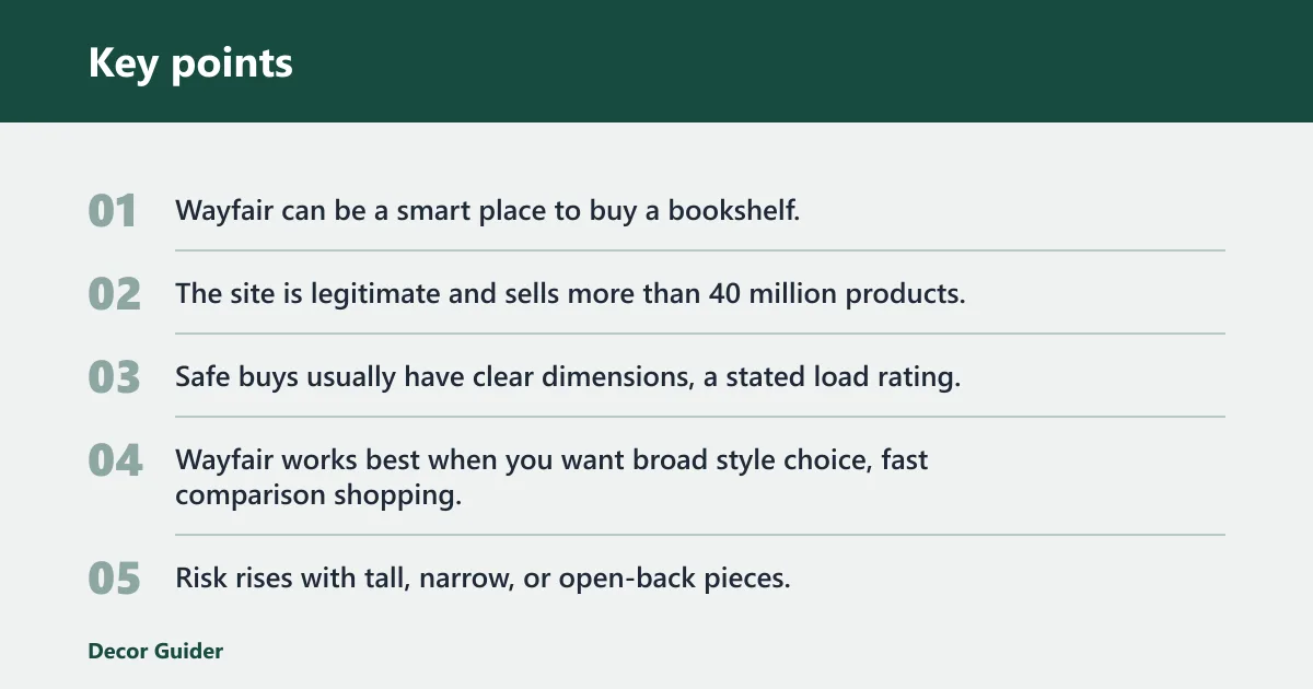 Key points: Wayfair bookshelf review verdict