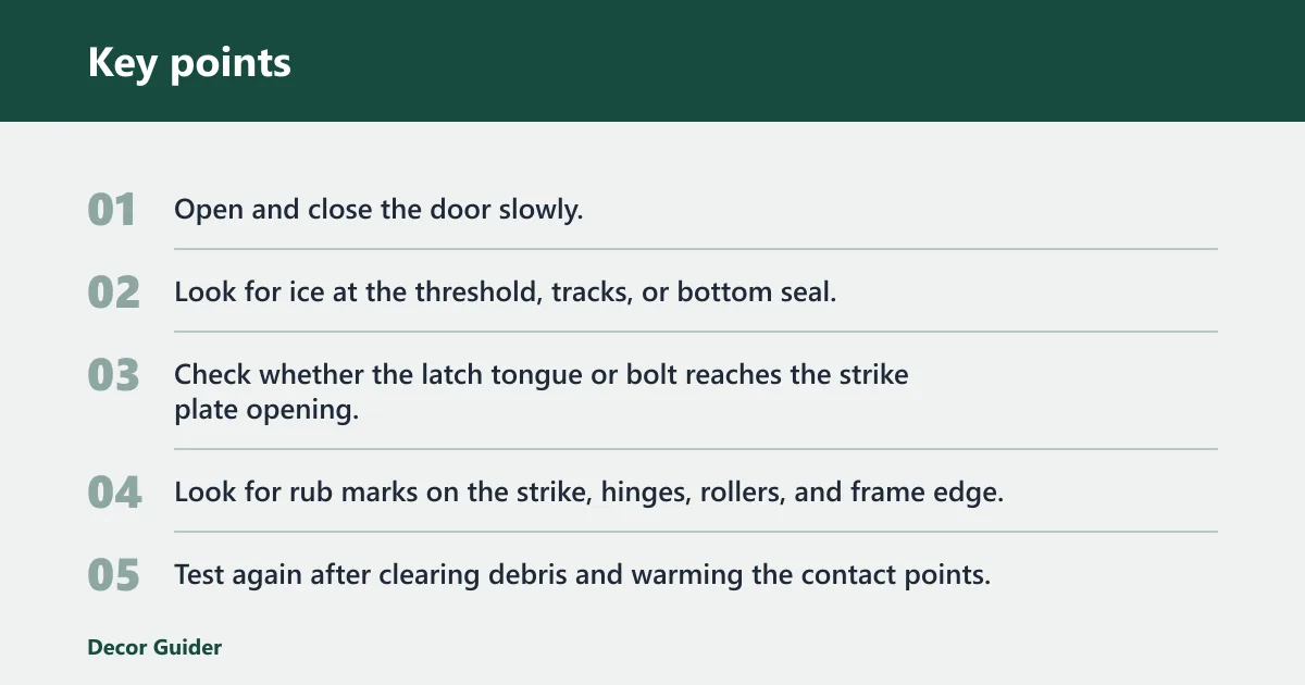 Key points: Is it ice, weatherstripping, or a bad fit?