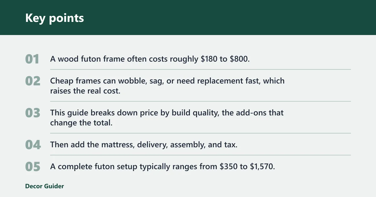 Key points: What a wood futon really costs