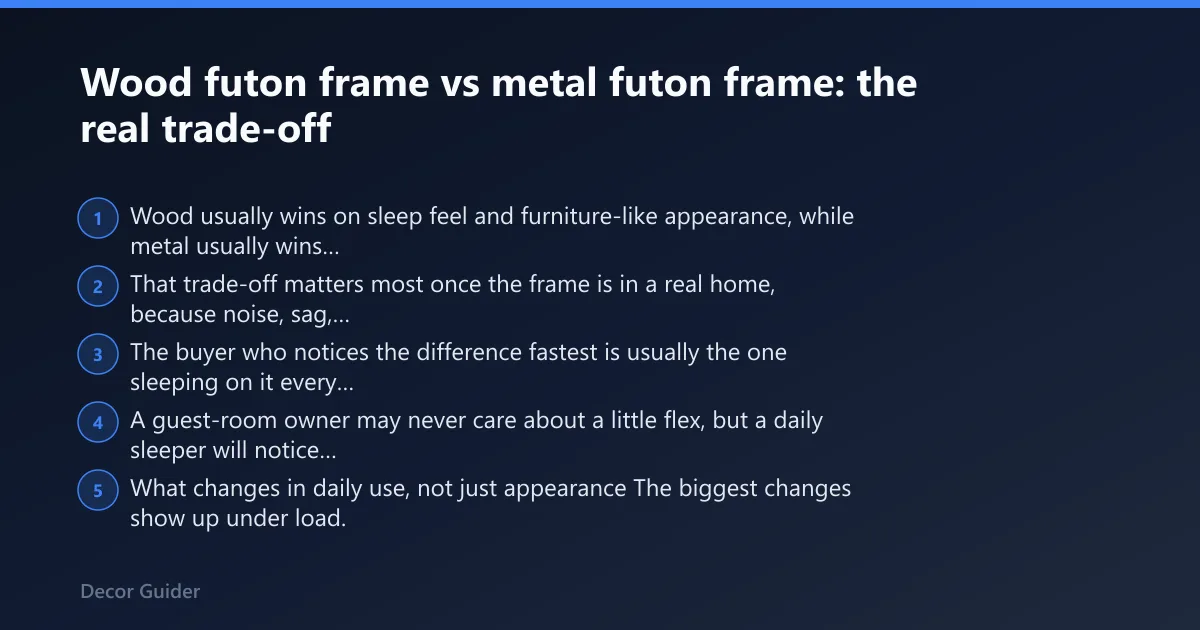 Steps: Wood futon frame vs metal futon frame: the real trade-off