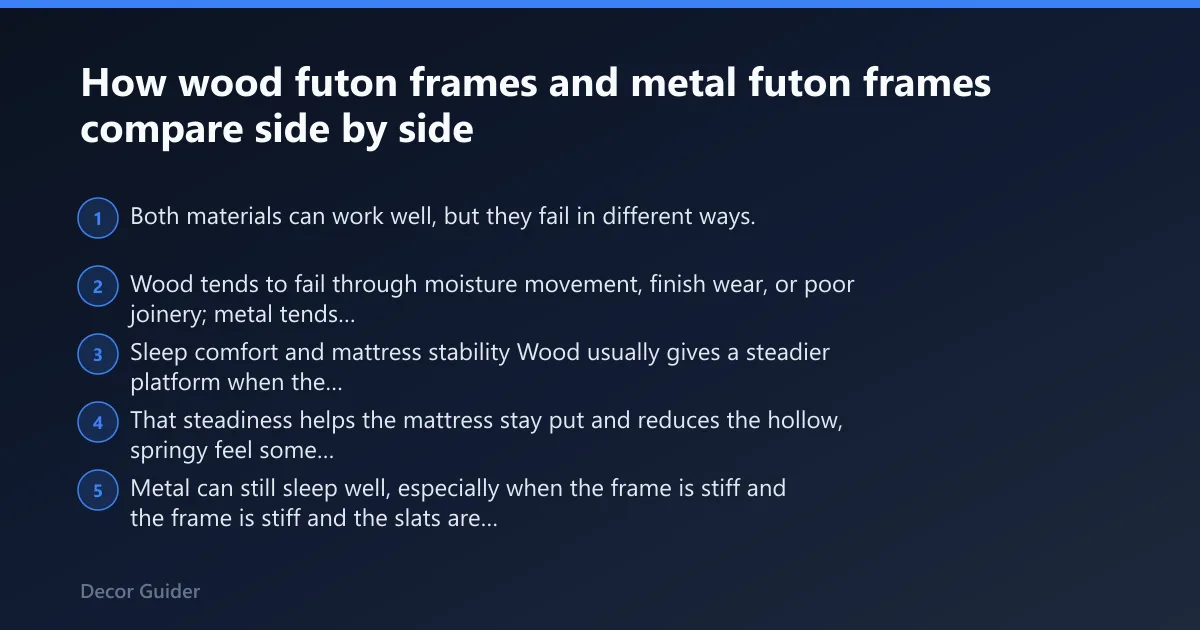 Steps: How wood futon frames and metal futon frames compare side by side